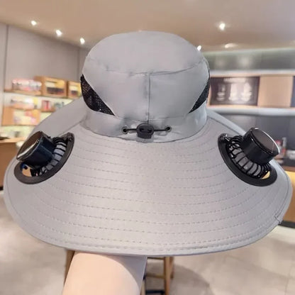 Solar - USB Fan Cooling Bucket Hat