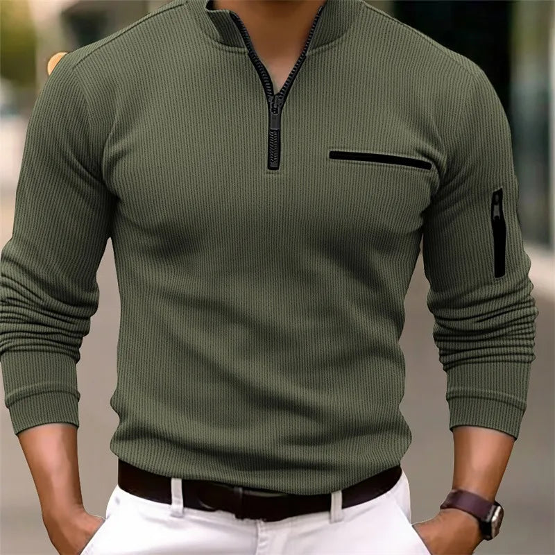 Essential Solid Color Long Sleeve Polo