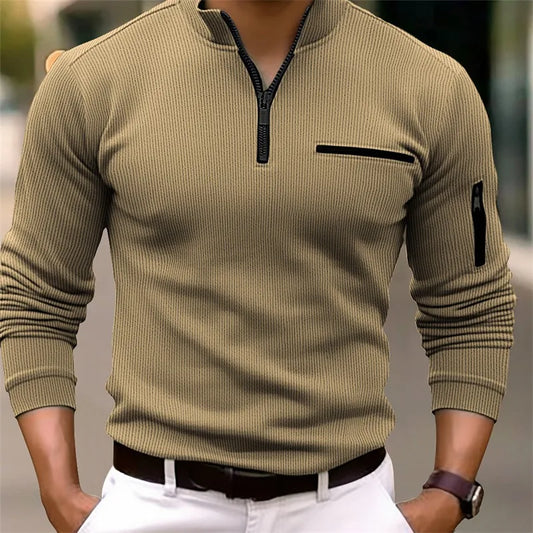 Essential Solid Color Long Sleeve Polo