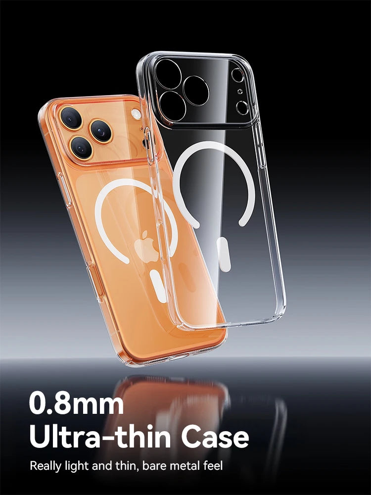 Crystal Clear MagSafe Compatible Case for iPhone 15/16/17 Series – Military-Grade Shockproof, Anti-Yellow, Washable, Non-Slip, Anti-Drop Protection