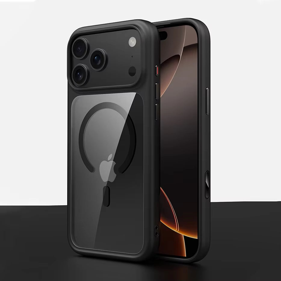 Luxury Matte MagSafe Case for iPhone 17 Series – Sleek, Skin Feel, Shockproof with Metal Accents