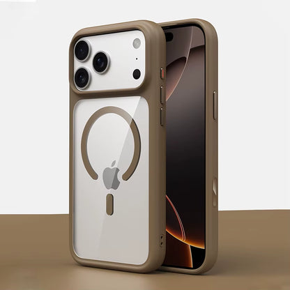 Luxury Matte MagSafe Case for iPhone 17 Series – Sleek, Skin Feel, Shockproof with Metal Accents