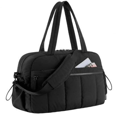 Travel & Gym Handbag – Waterproof PVC Wet/Dry Pocket + 5 Exterior Compartments for Organized On-the-Go Storage