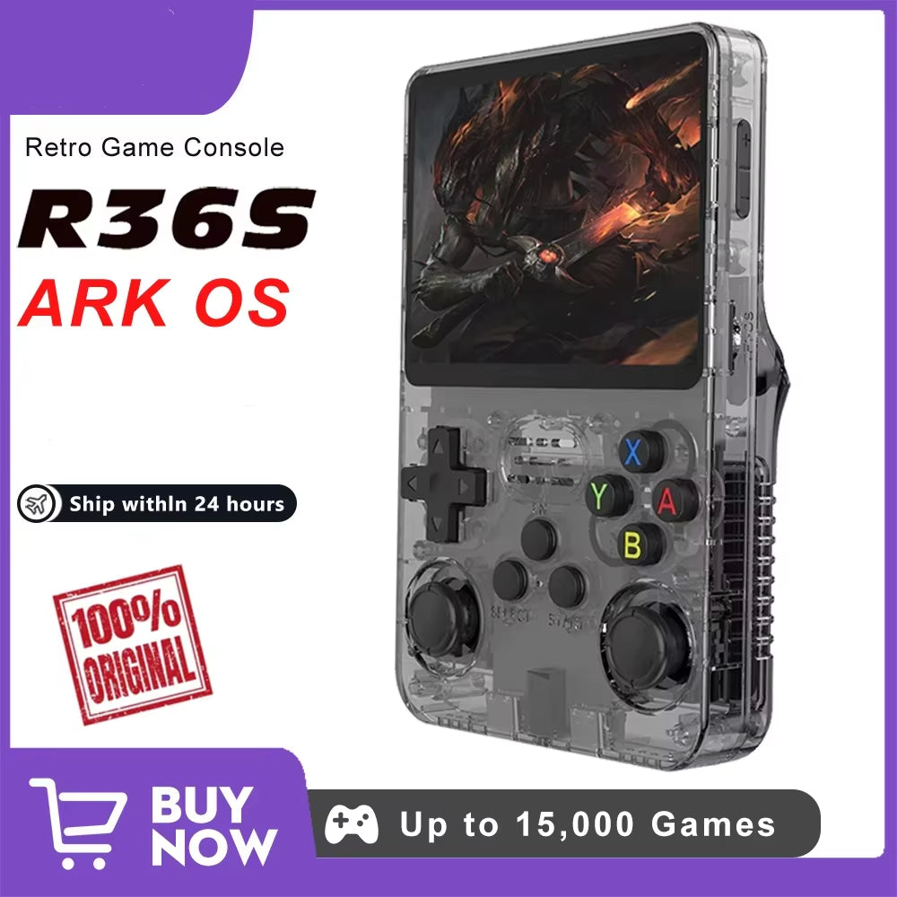 R36S Retro Handheld Game Console – 20,000 Classic Games, 3.5" Screen, ArkOS 2.0, 64GB/128GB