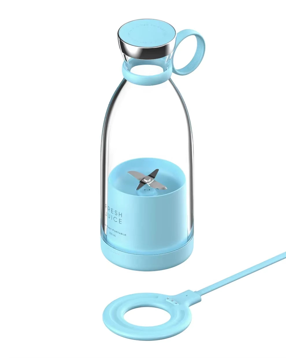 Fresh Juice On-the-Go: 350ml Portable Blender Bottle – Rechargeable & Wireless for Juice Anywhere