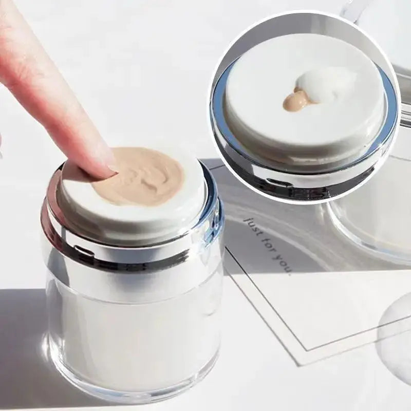 15/30/50ml Airless Pump Jar – Vacuum Press Bottle for Moisturizer, Lotion & Serum Dispensing