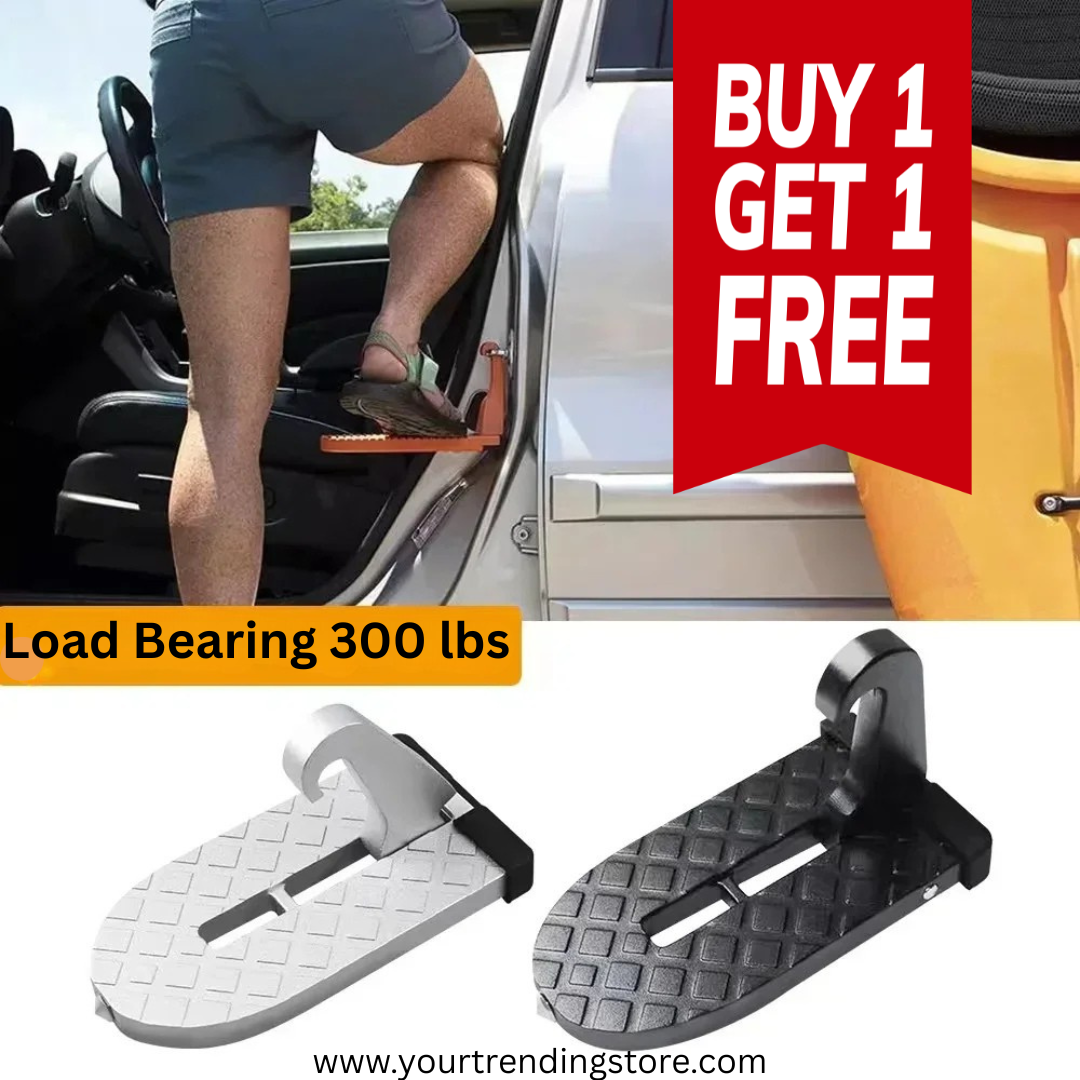 Universal Folding Car Door Step with Safety Hammer – Roof Access for SUVs, Trucks & More